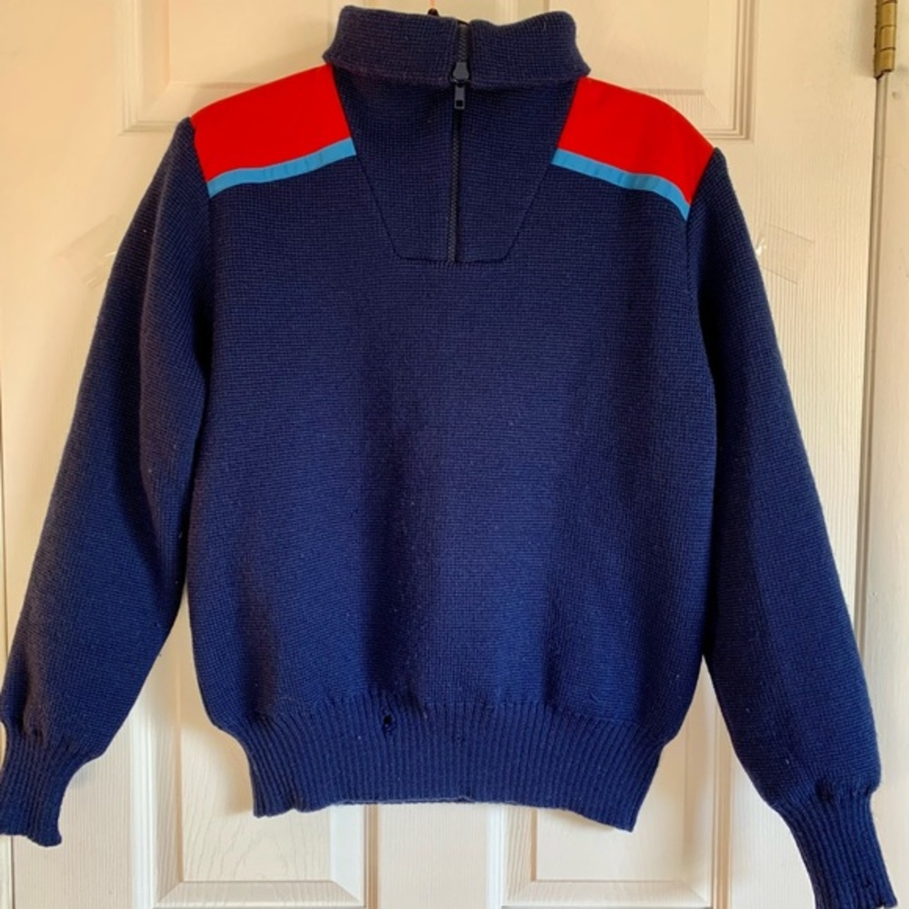 Vintage 80’s Slalom Knit Ski Sweater Men’s Size S